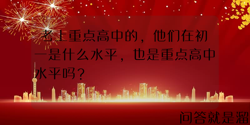 考上重点高中的，他们在初一是什么水平，也是重点高中水平吗？